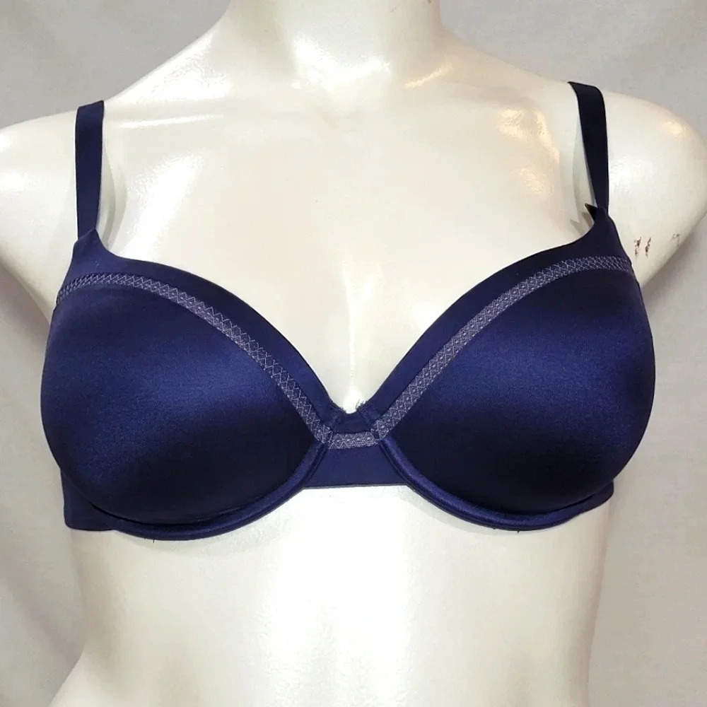 36DD Maidenform 9500 Self Expressions T-Shirt Demi UW Bra Navy NWT